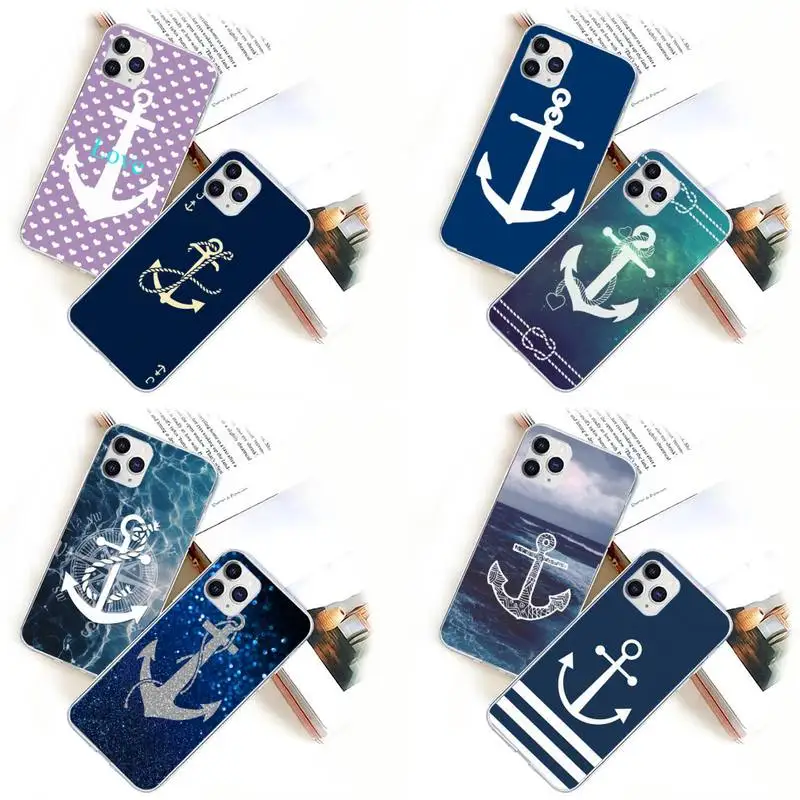 

Stripes Anchor Boat Phone Case for iPhone 11 12 13 mini pro XS MAX 8 7 6 6S Plus X 5S SE 2020 XR case