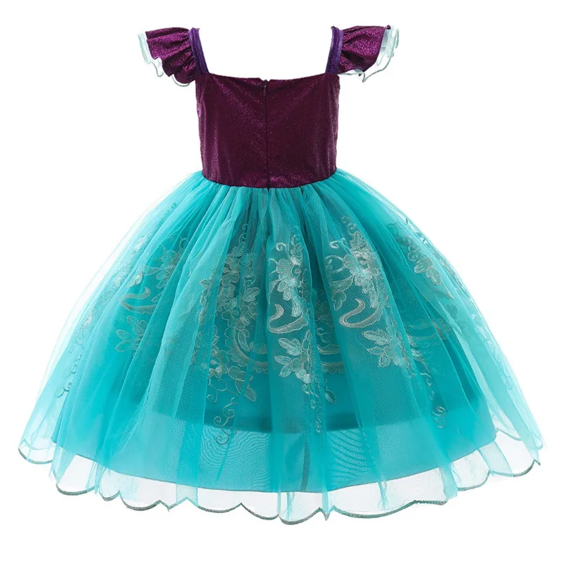 Костюм для косплея Русалочки девочек детская одежда с оборками на рукавах