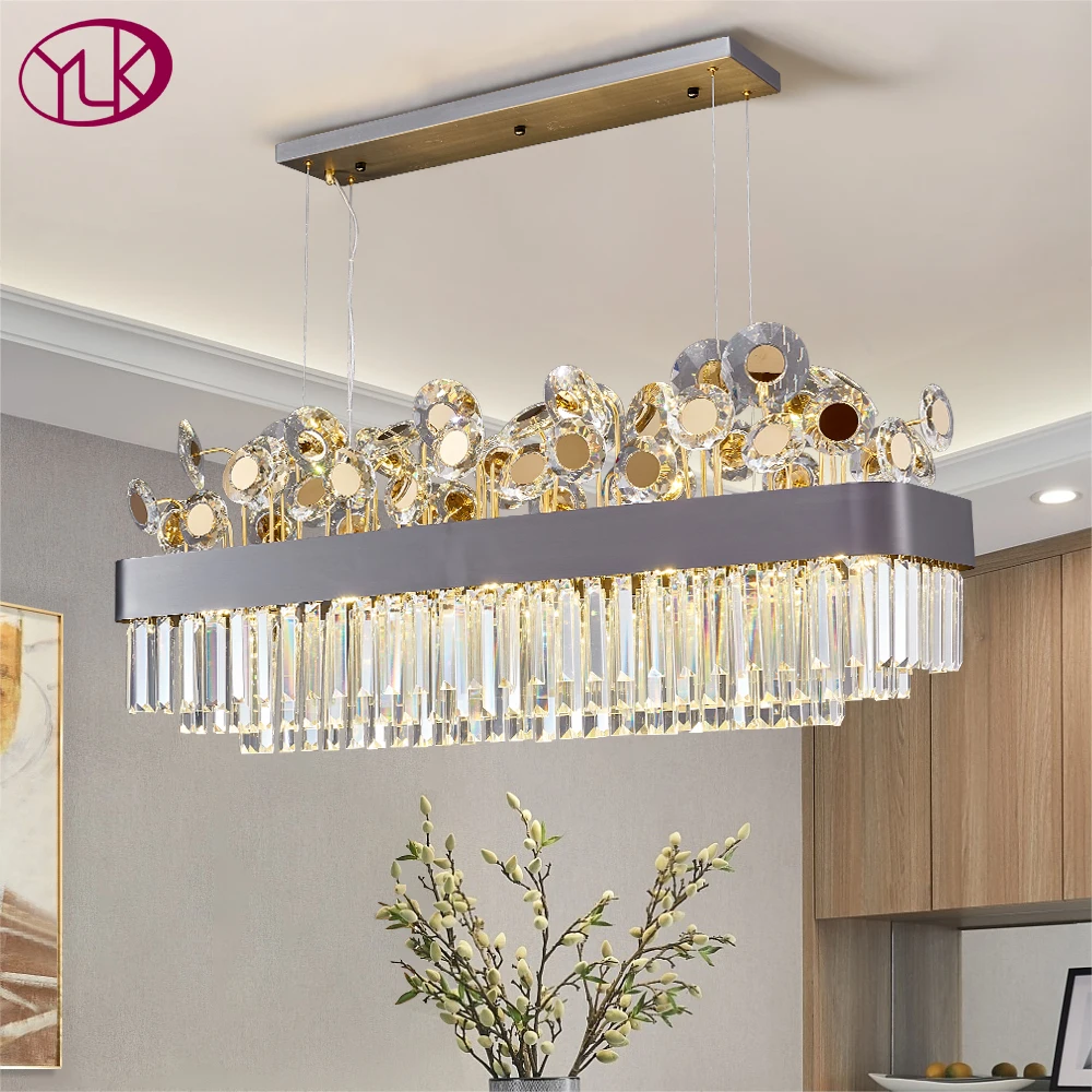 Современная хрустальная люстра для столовой Роскошный кухонный остров