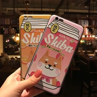 cute shiba inu drink phone case for iphone 11 12 13 promax x xr xsmax capa coque soft tpu back cover for iphone 7 8plus case