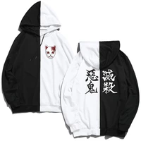 double color hip hop hooded demon slayer hoodies sweatshirt spring and autumn full print regular 2021 anime kimetsu