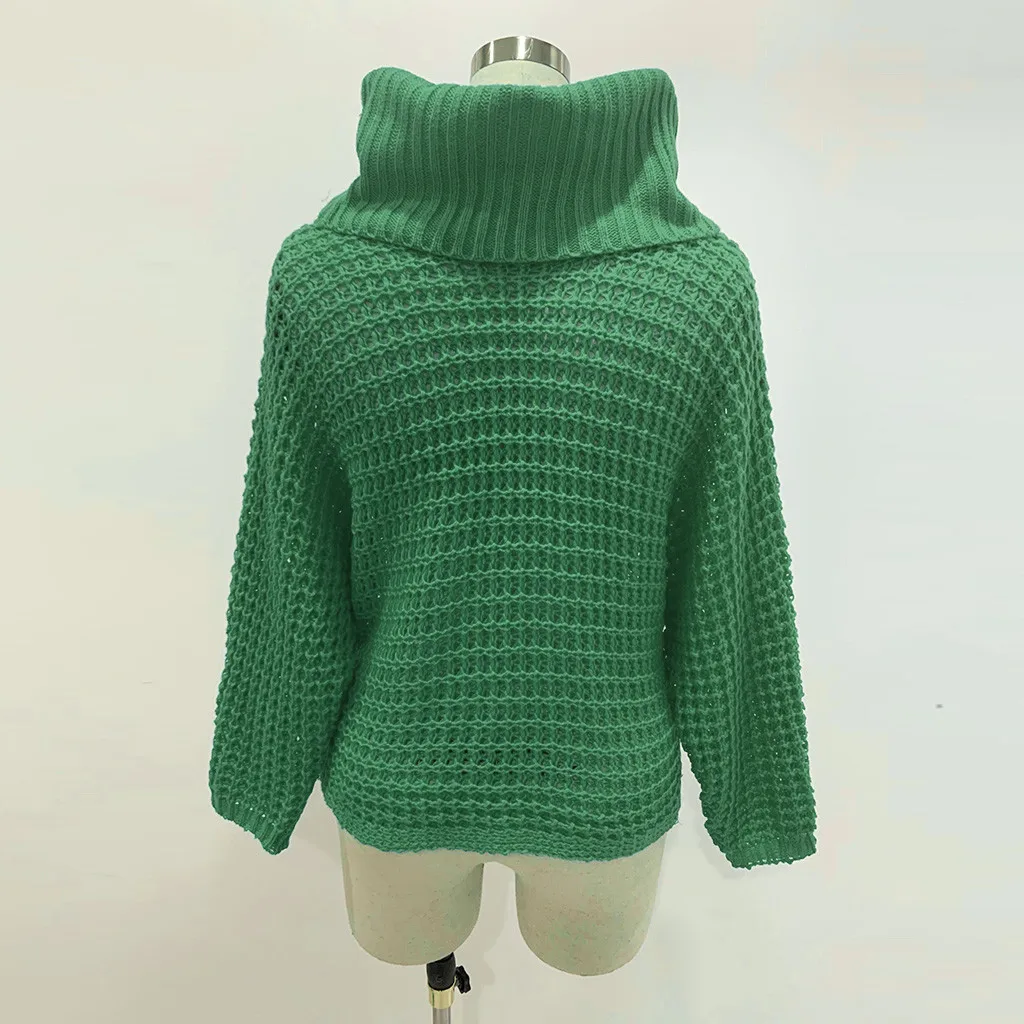 Women's Sweater Winter Pullovers Loose Sweaters Solid Casual Maglione Long Sleeve Turnleneck sueter mujer invierno D18 | Женская
