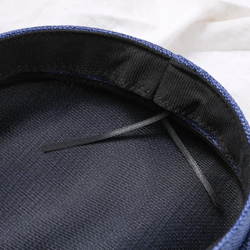 Кепка Женская в стиле милитари льняная винтажная бейсболка с плоским верхом