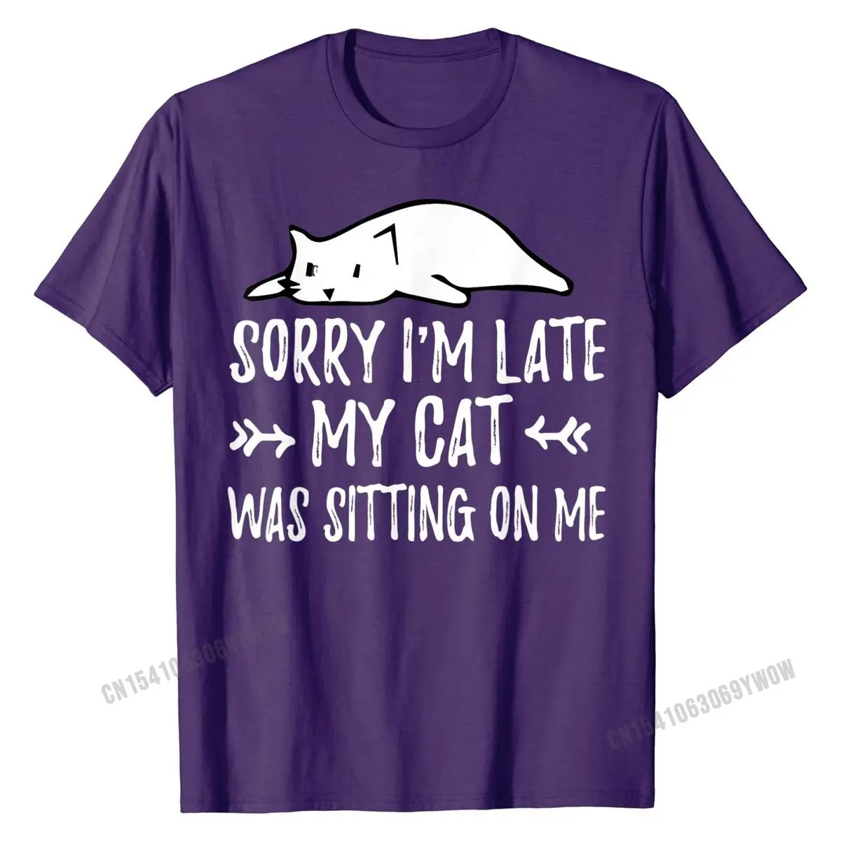 Футболка с забавной кошкой извините я опоздал моя кошка сидела на мне летняя