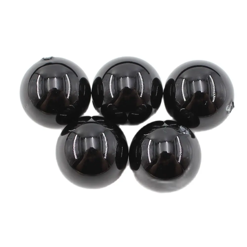 

APDGG 14MM 5 Pcs Natural Black Sea Shell Pearl Half Hole Round Beads For Pendant Earrings DIY Jewelry Findings