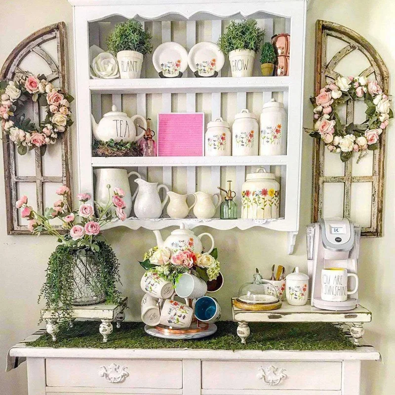 

13 Inch Pink Rose Wreath Floral Wreath Classic Handmade Flowers for Front Door Wall Wedding Party Christmas Home Decor