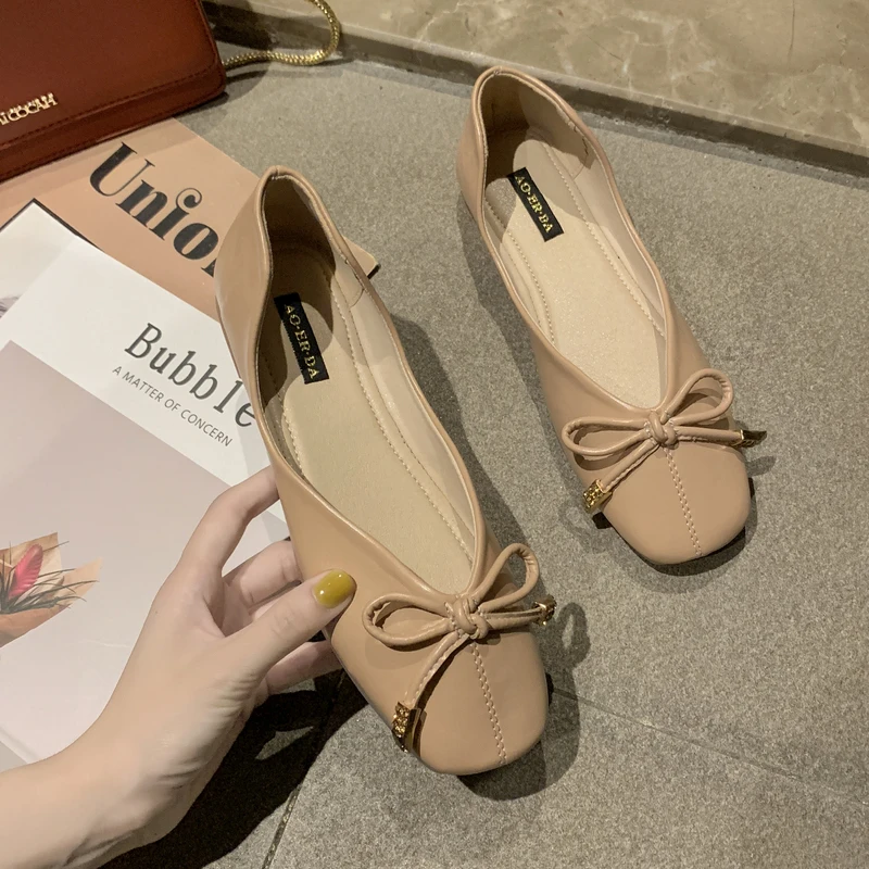 

2020 Fashion Flock Basis Women's Flats for New Summer Slip-On Round Toe Casual Flat Shoes New Solid Ballet Shoes Woman W38-63