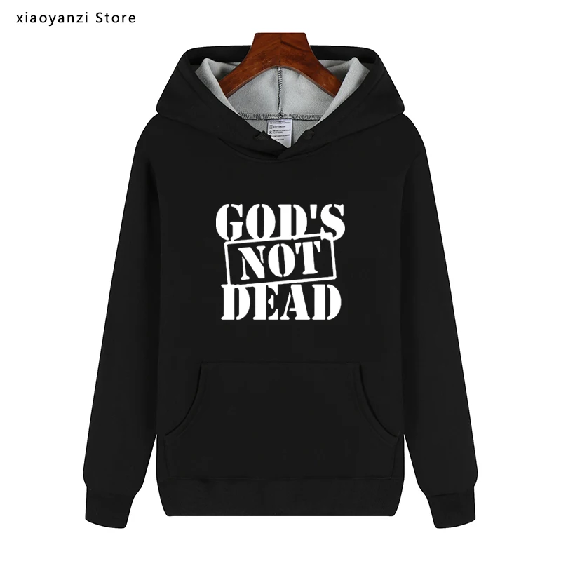 

Толстовка мужская зимняя/Осенняя Повседневная, свитшот с надписью «God's Not Dead» и изображением Иисуса, пуловер