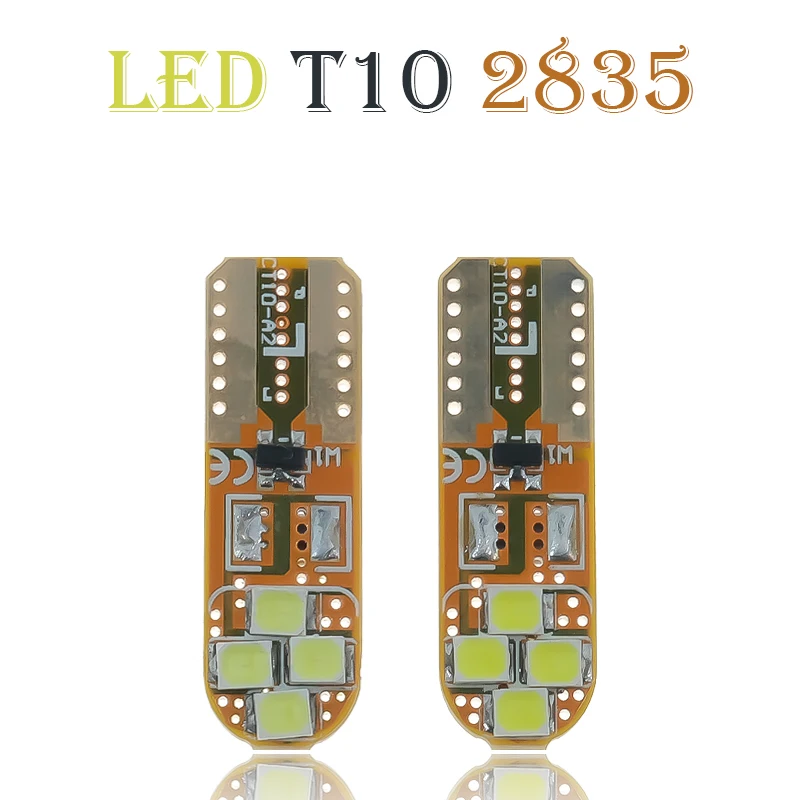 

10 шт., Автомобильные светодиодные лампы T10 w5w 168 194 501 8smd 2835