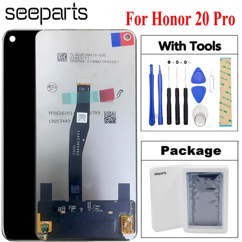 

ЖК-дисплей 6,26 дюйма для Huawei Honor 20 Pro, ЖК-экран с сенсорной панелью и дигитайзером, сменный ЖК-дисплей для Huawei Honor 20 Pro, Honor 20 Pro, ЖК-дисплей
