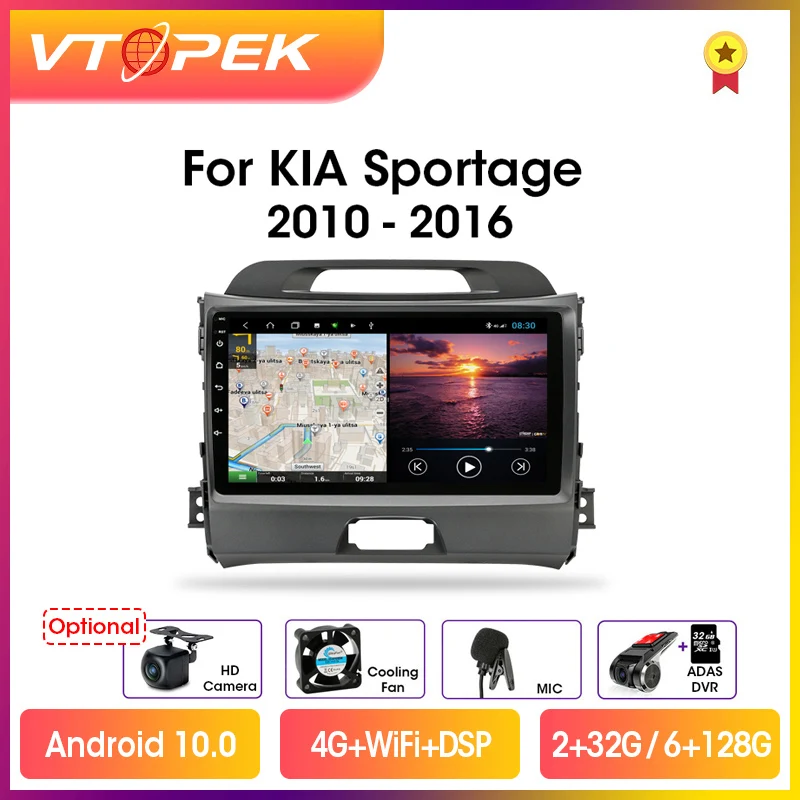 Vtopek 9 &quot4G + WiFi DSP 2din Android 10 0 автомобиль радио Multimidia видео плеер навигации GPS для KIA