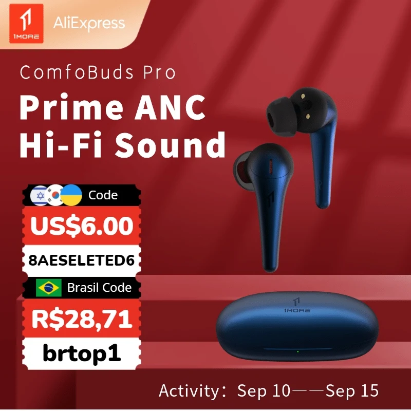 1MORE Comfobuds Pro ANC наушники беспроводной для снижения шума гарнитура Bluetooth 5,0 TWS с носа шумоподавления QuietMax беспроводные наушники 13,4 мм драйвер бас AAC игровые for наушники для смартфона проводные | Электроника | АлиЭкспресс