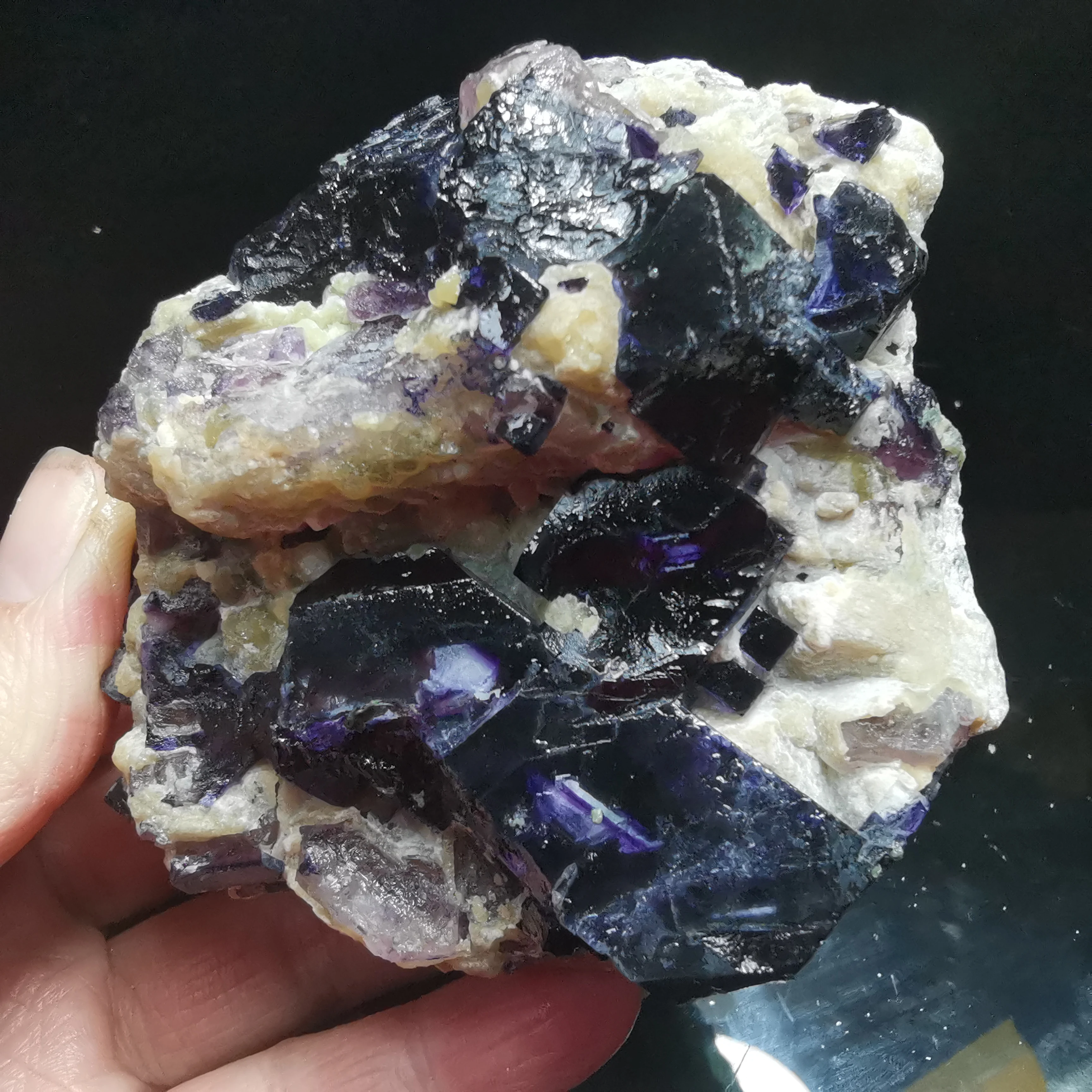 

363.7gNatural purple fluorite mica arsenopyrite mineral paragenesis mineral specimen healing energy house decoration QUARTZ GEM