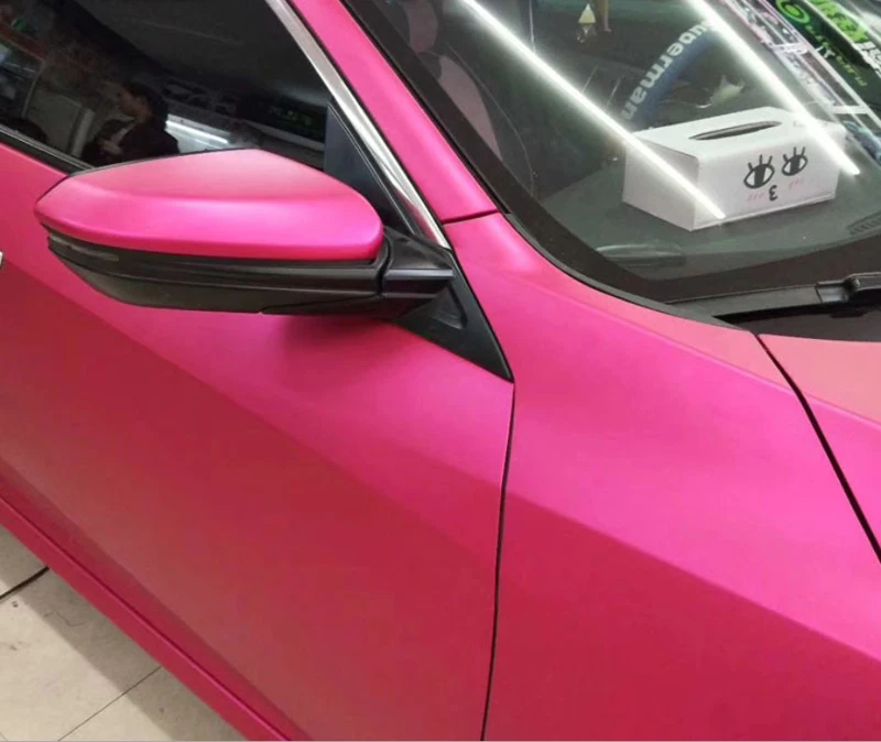 

Luxury Matt Satin Chrome Rose Red Vinyl Ceramic Car Wrap Film For Vehicle Autos Wrapping Foil With Air Release 1.52x20m