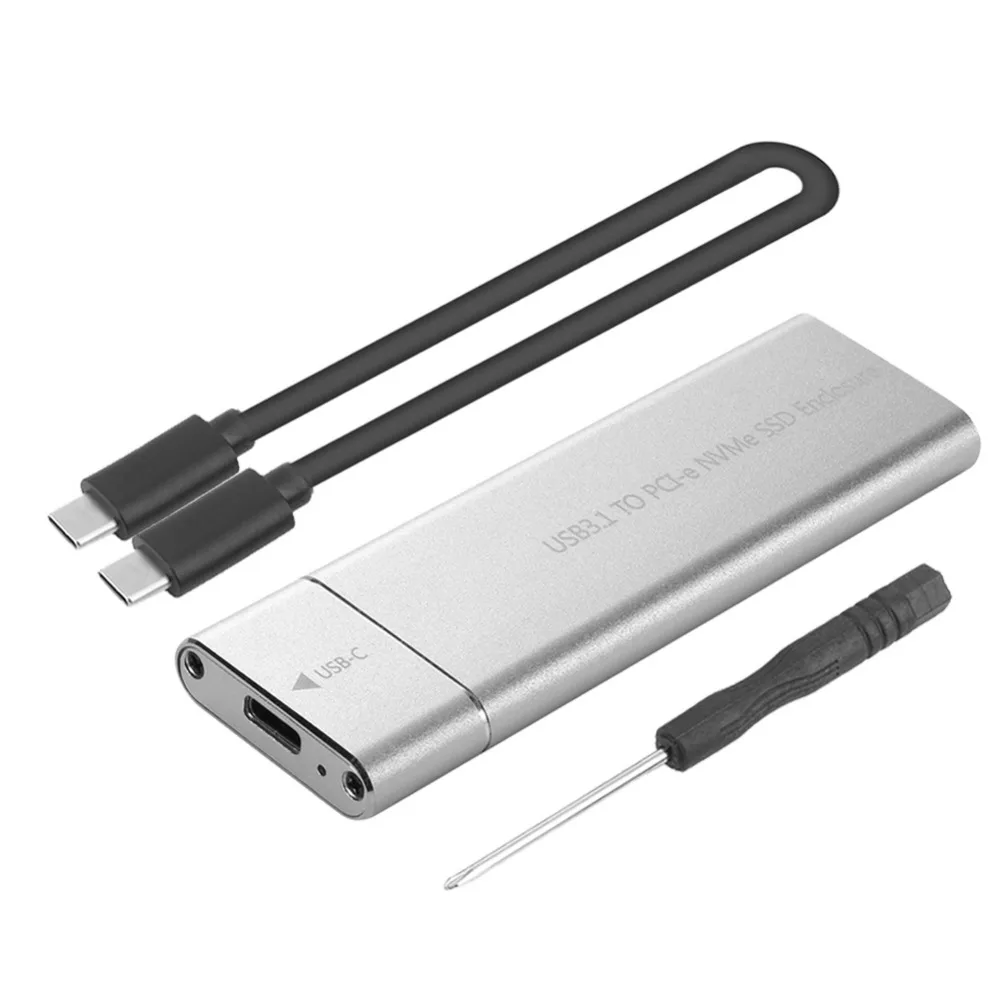 NVME M.2 адаптер алюминиевый корпус для жесткого диска SSD Чехол для мобильного SSD Box type-c to type-c M.2 USB3.1 NGFF PCIE M2 SSD чехол для Macbook