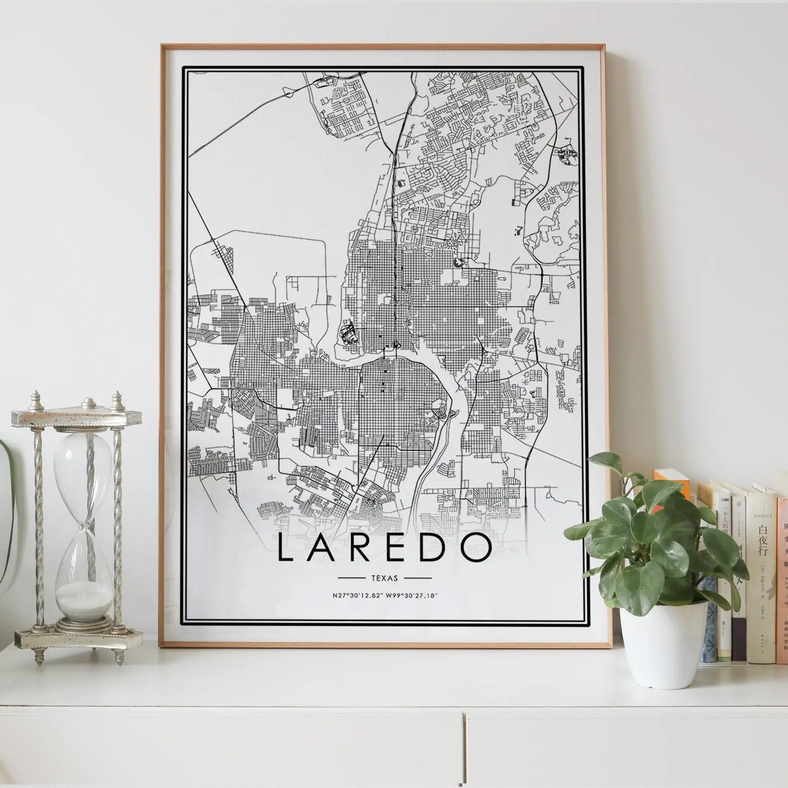 Карта города США LAREDO Texas TX скандинавский Декор для гостиной холст плакат