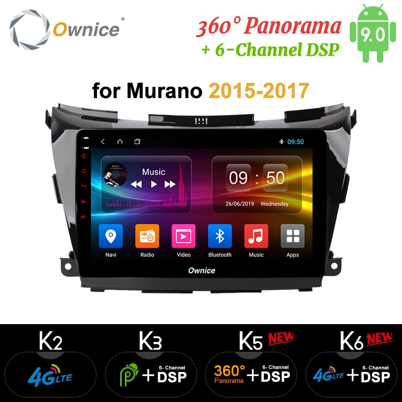 Ownice 8core Android 9 0 навигация GPS DVD радио плеер k3 k5 k6 для Nissan Murano 2015 2016 2017 4G LET DAB + 360