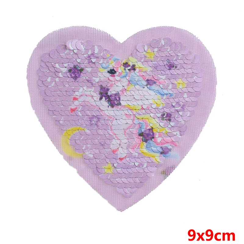 Патч с блестками в виде единорога двусторонняя меняющая цвет наклейка полоска на