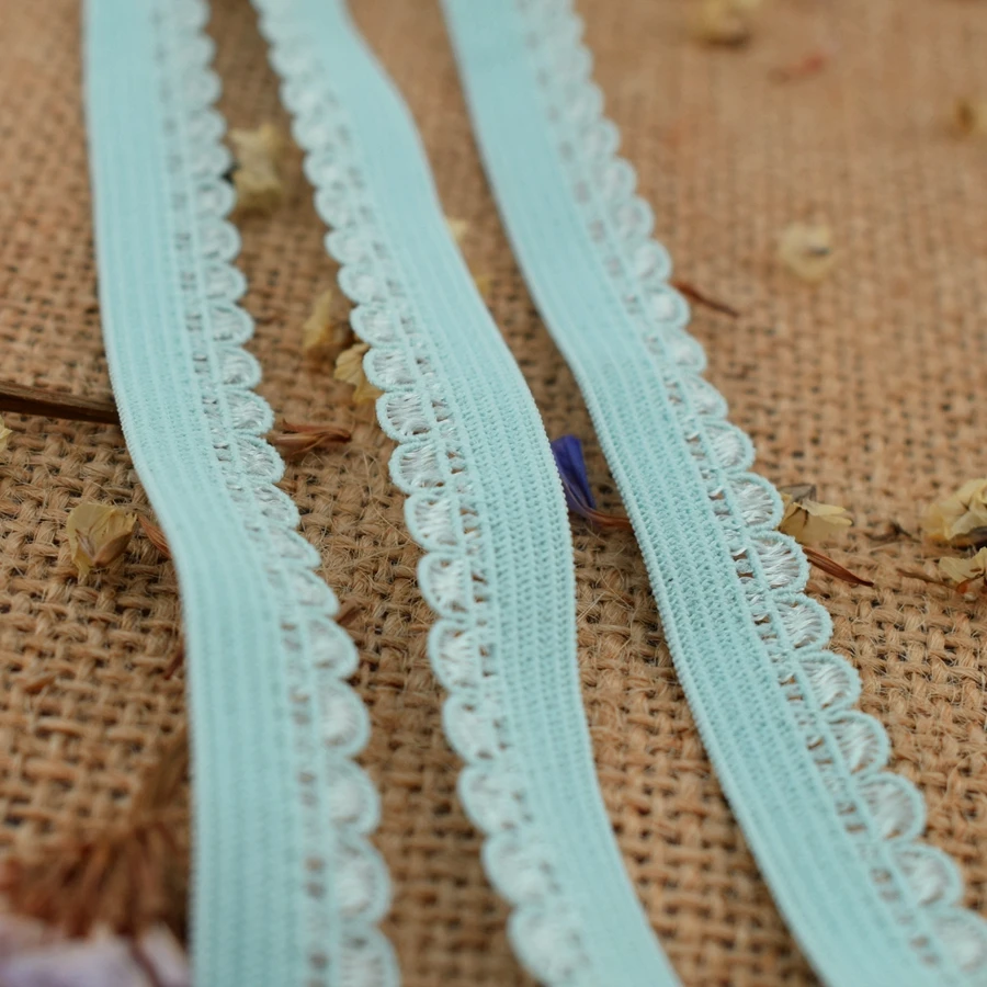 #281 синие эластичные ленты 8 ярдов/партия эластичная кружевная отделка нижнее