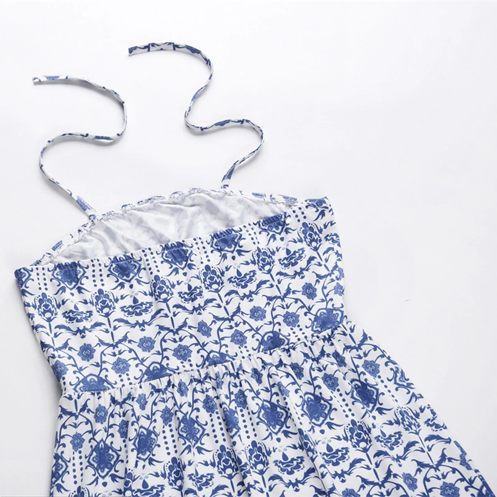 

Women's Long Dress Halter Sleelveless Dresses Vintage Printed Style Party Elegant Skirt Summer Long Dress 2021