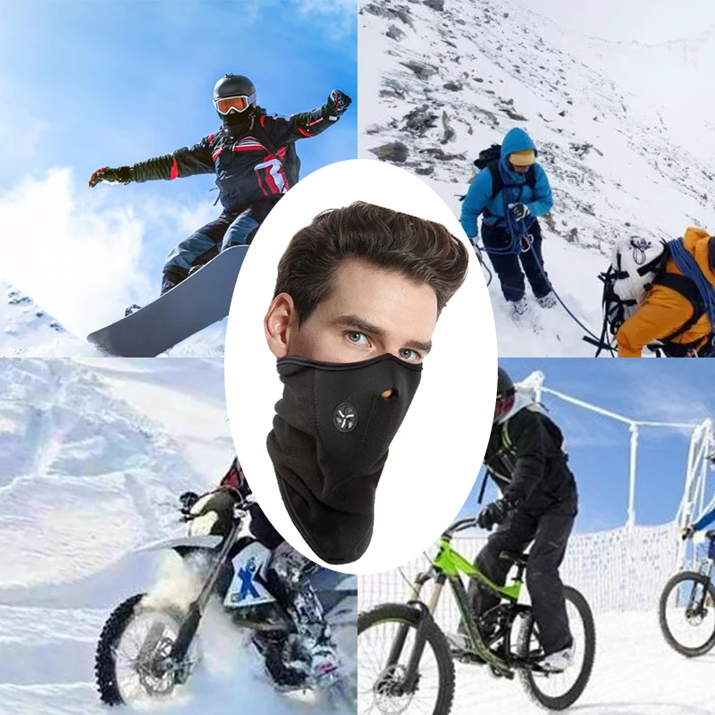 mask antiviral Fleece Bicycle Mask Balaclava Winter Snowboard Running Outdoor Sports Neck Scarf Warm | Спорт и развлечения