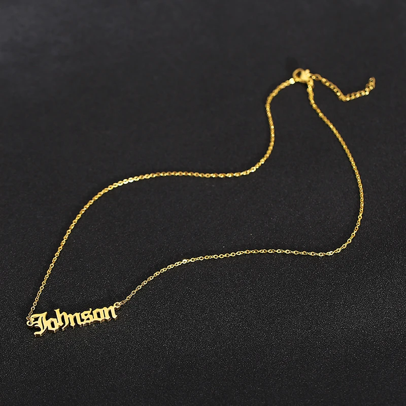 Ожерелье покрытое золотом индивидуальная именная табличка ожерелья на заказ из