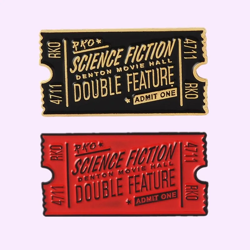 Прямая поставка ретро-билет из фильма Рокки ужасы булавка для лацкана красная