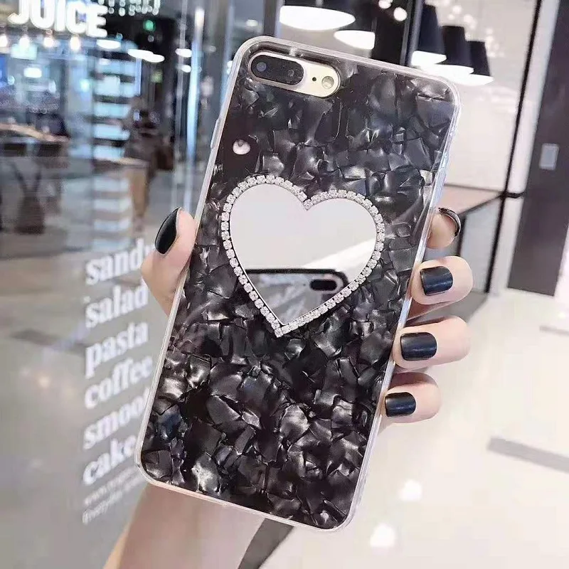 Для iphone 6 S 7 8 Plus XS Max XR блестящий чехол в виде ракушки для девушек зеркальный 6plus 7plus