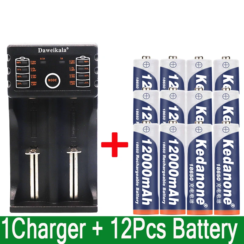 2019 3.7V 12000mAh 18650 battery Lithium ion batteries Rechargeable Battery For Flashlight Torch e-cigarette and USB charger | Электроника