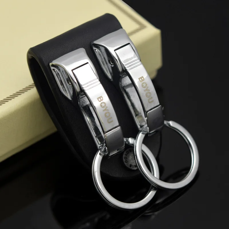 Double Ring Leather Zinc Alloy 2020NEW Accessories Gift Upscale Car Styling Keyring Keychain Practical Multifunctional Quality |