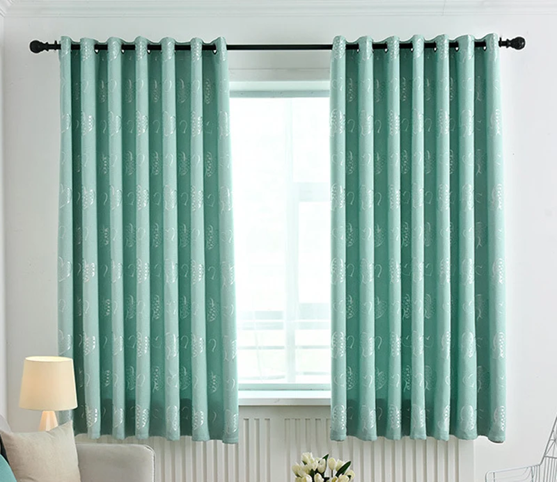 Charm Love Heart Jacquard Curtain For Living Room Cartoon Blue Door Cabinet Small Window Treatment Drapes PC033C
