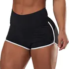 Женские спортивные шорты, летние сексуальные леггинсы для бега, короткие брюки с высокой талией, одежда для фитнеса и бега, черные