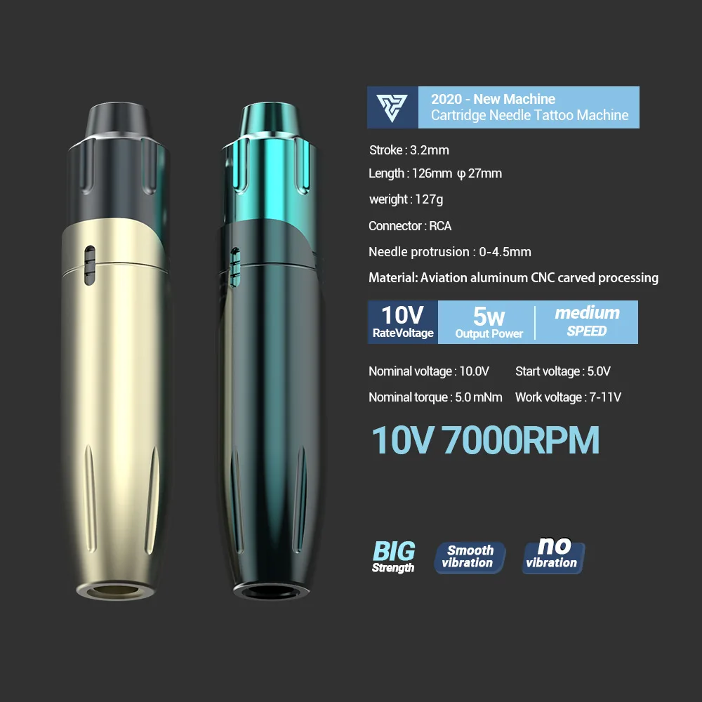 

New Type Smooth Handle Professional Vibration Pen Long Power Tattoo Machine