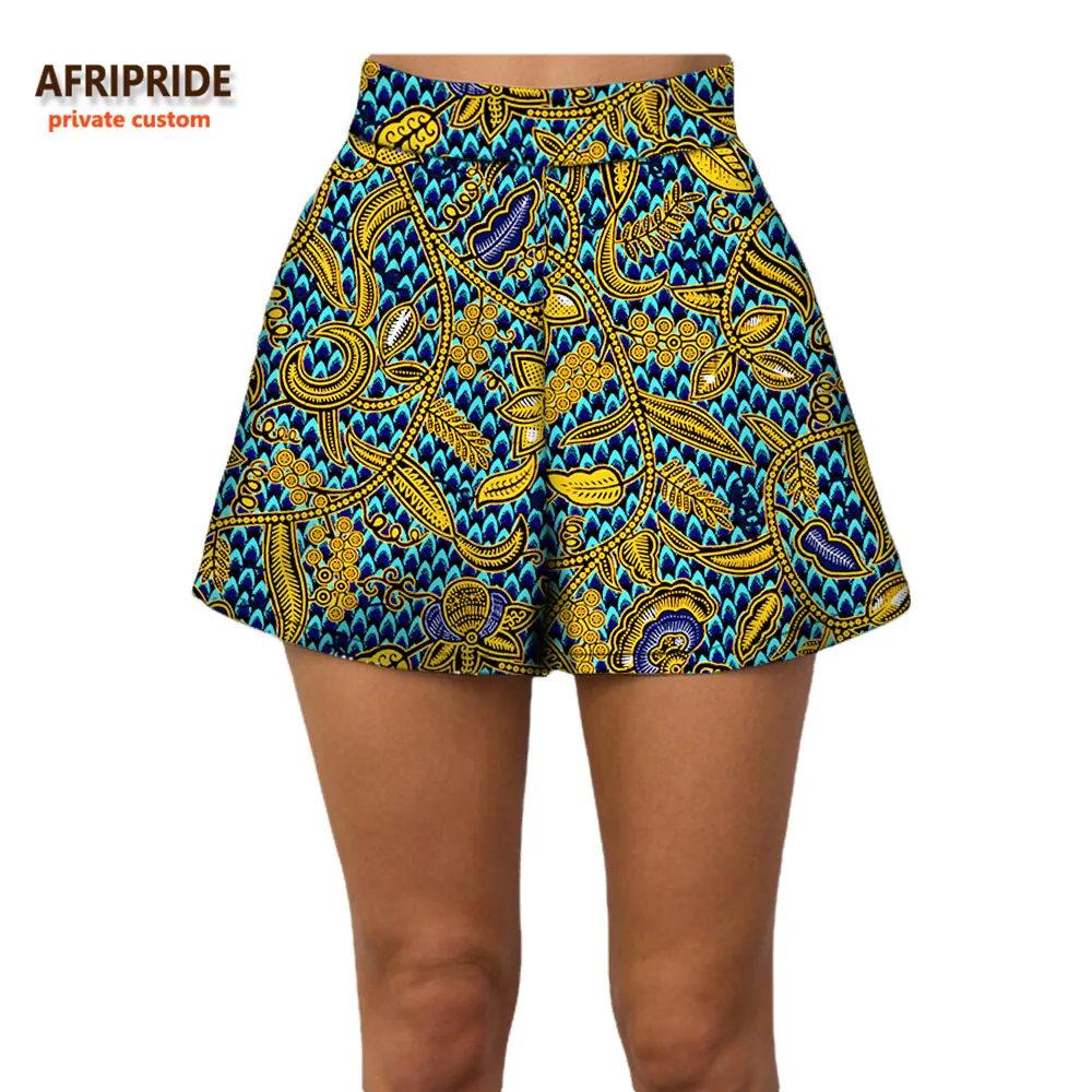 589 Летние женские пляжные шорты AFRIPRIDE индивидуальные повседневные короткие штаны хлопок батик принт Африканский A722108 - Цвет: 589