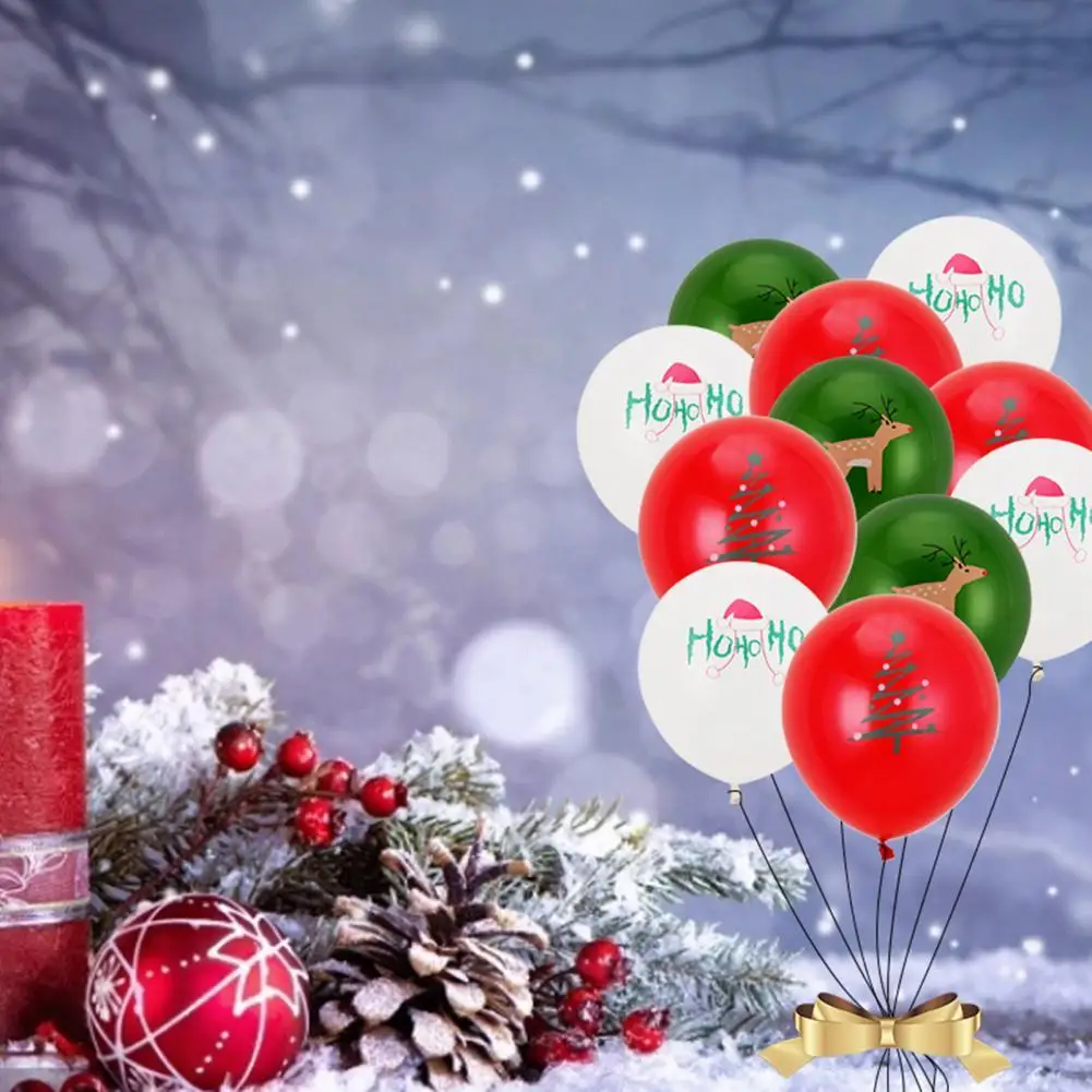 

Wide Application 100Pc/Set Excellent 3 Colors Optional Xmas Balloons Lightweight for Living Room