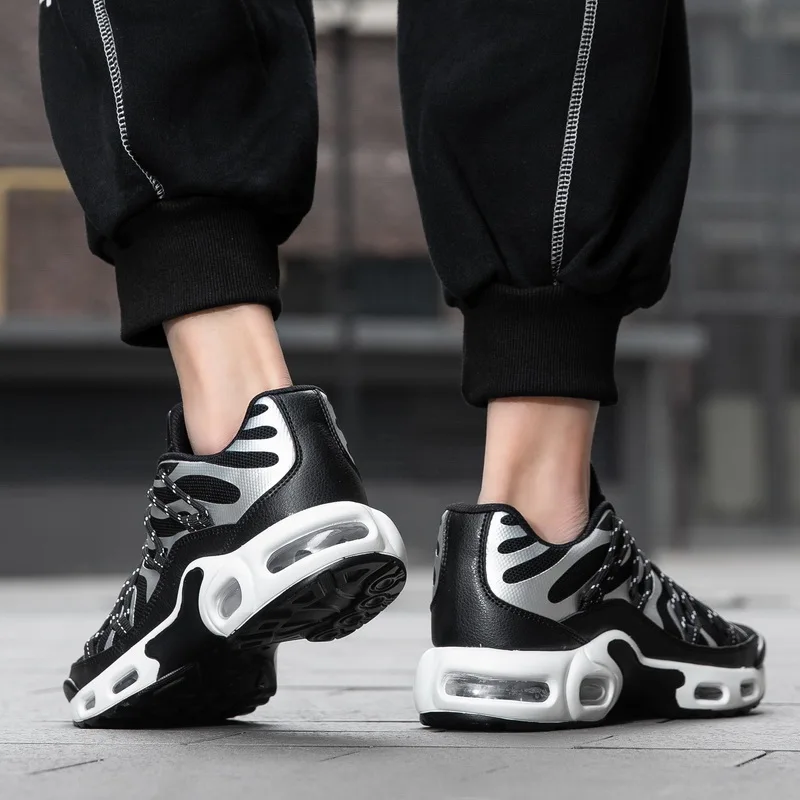 JIEMIAO Fashion Men Air Cushion Sneakers Big Size Leisure Running Shoes Outdoor Non-slip Breathable Male Sports Jogging Shoes