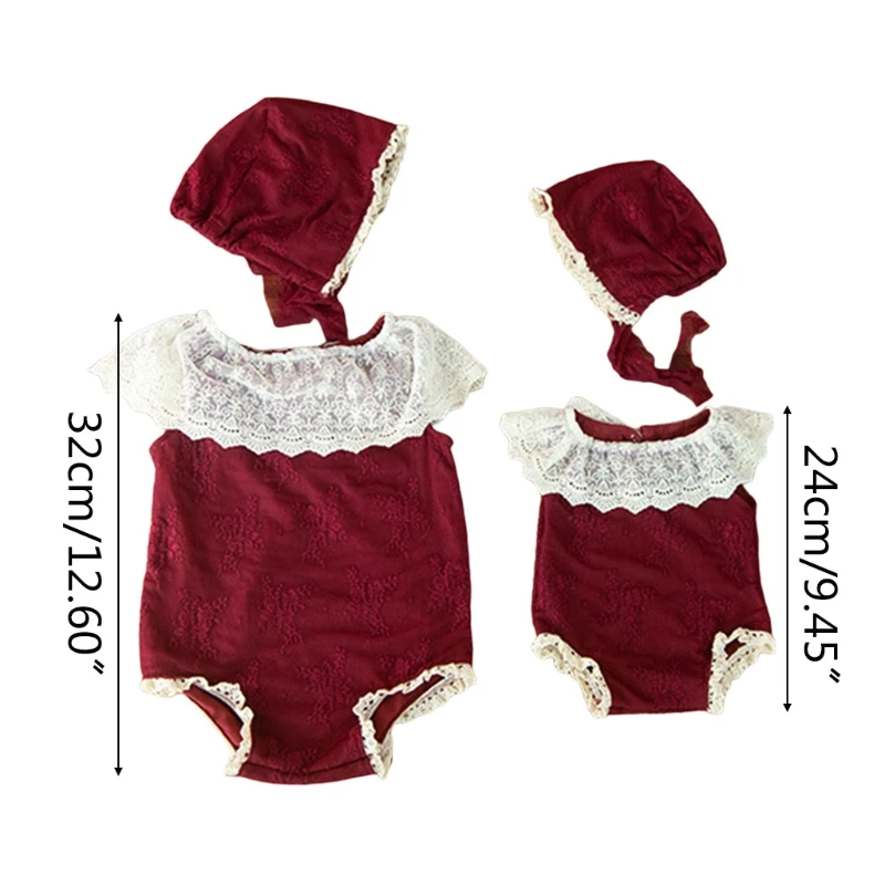 

2Pcs Baby Infants Hat Romper Jumpsuit Set Newborn Christmas Photography Props Infants Photo Shooting Costume