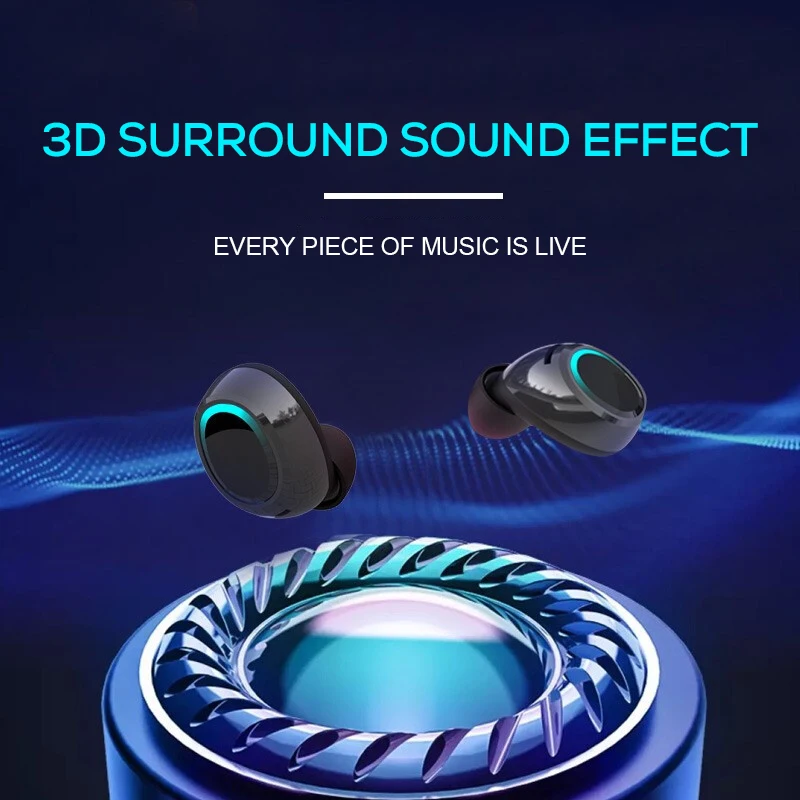 SOAIY Bluetooth 5 0 в ухо Светодиодный дисплей питания бинауральные HD звонки истинные