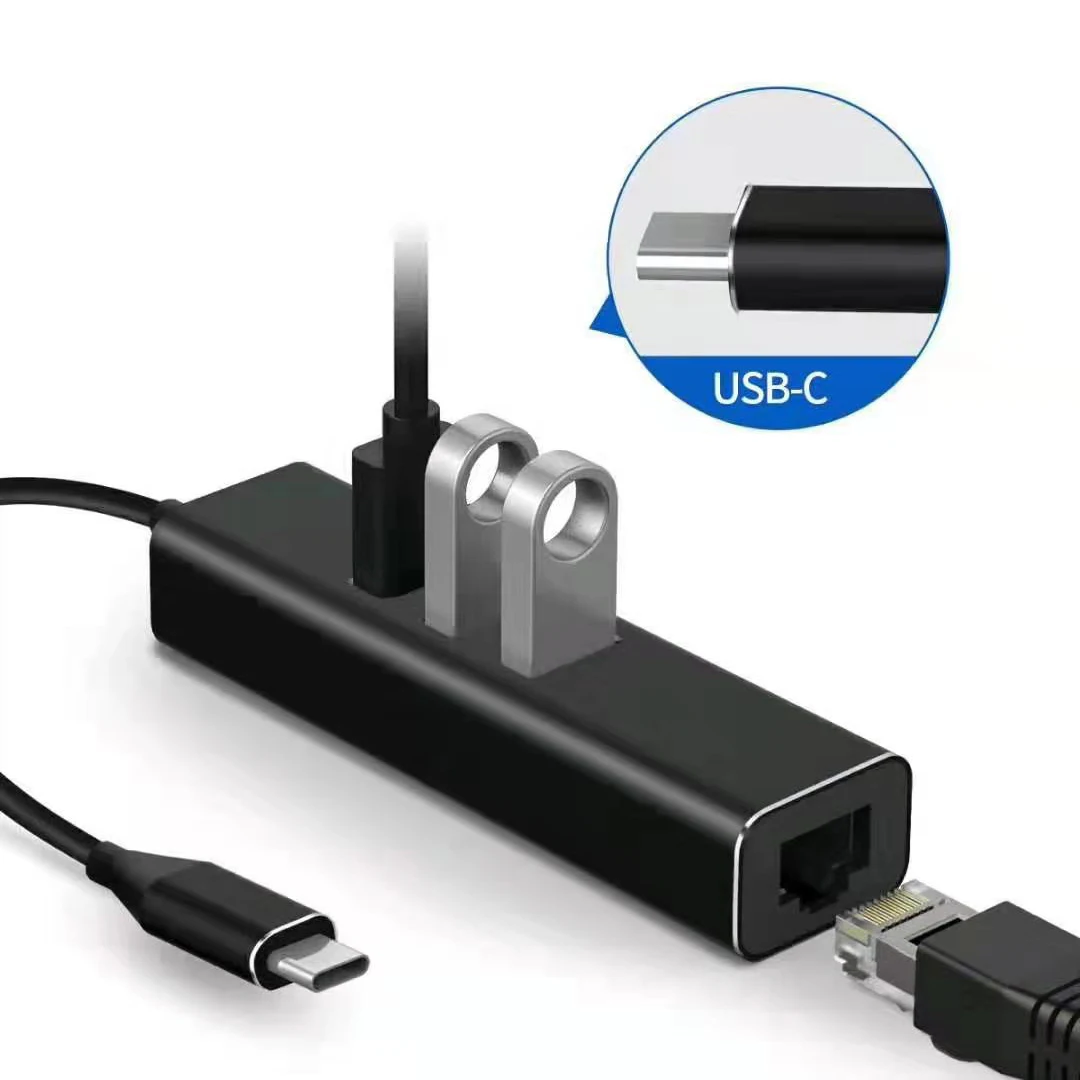 4в1 Type C USB 3 0 RJ45 Ethernet адаптер 100 Мбит/с концентратор Lan USBC для MACBOOK Air Pro Dell ASUS ноутбук