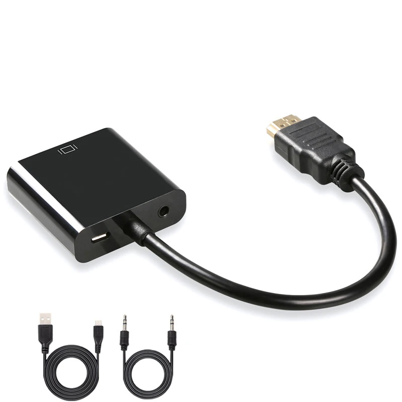 audio power supply Адаптер hdmi-vga кабель конвертер HDMI VGA кабель Поддержка 1080P с аудио кабелем для HD tv xbox PS3 PS4 ноутбука ТВ коробка - Цвет: audio power supply