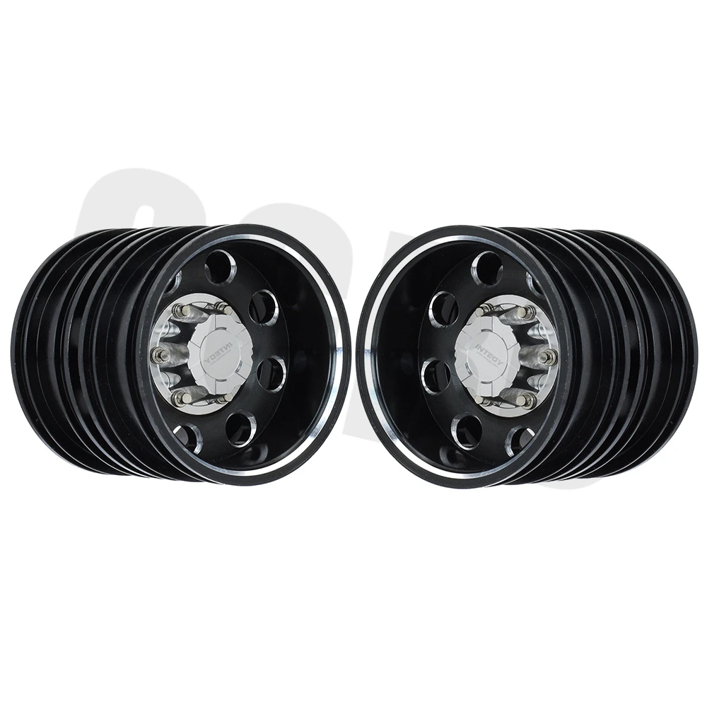 2 шт. высокое качество CNC металлический сплав черный задний обод колеса для 1/14 Tamiya