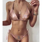 Сексуальные бикини VIKINII 2021, блестящий купальник, женский купальник, золотые женские купальные костюмы с тиснением, пляжная одежда, купальник, Новинка