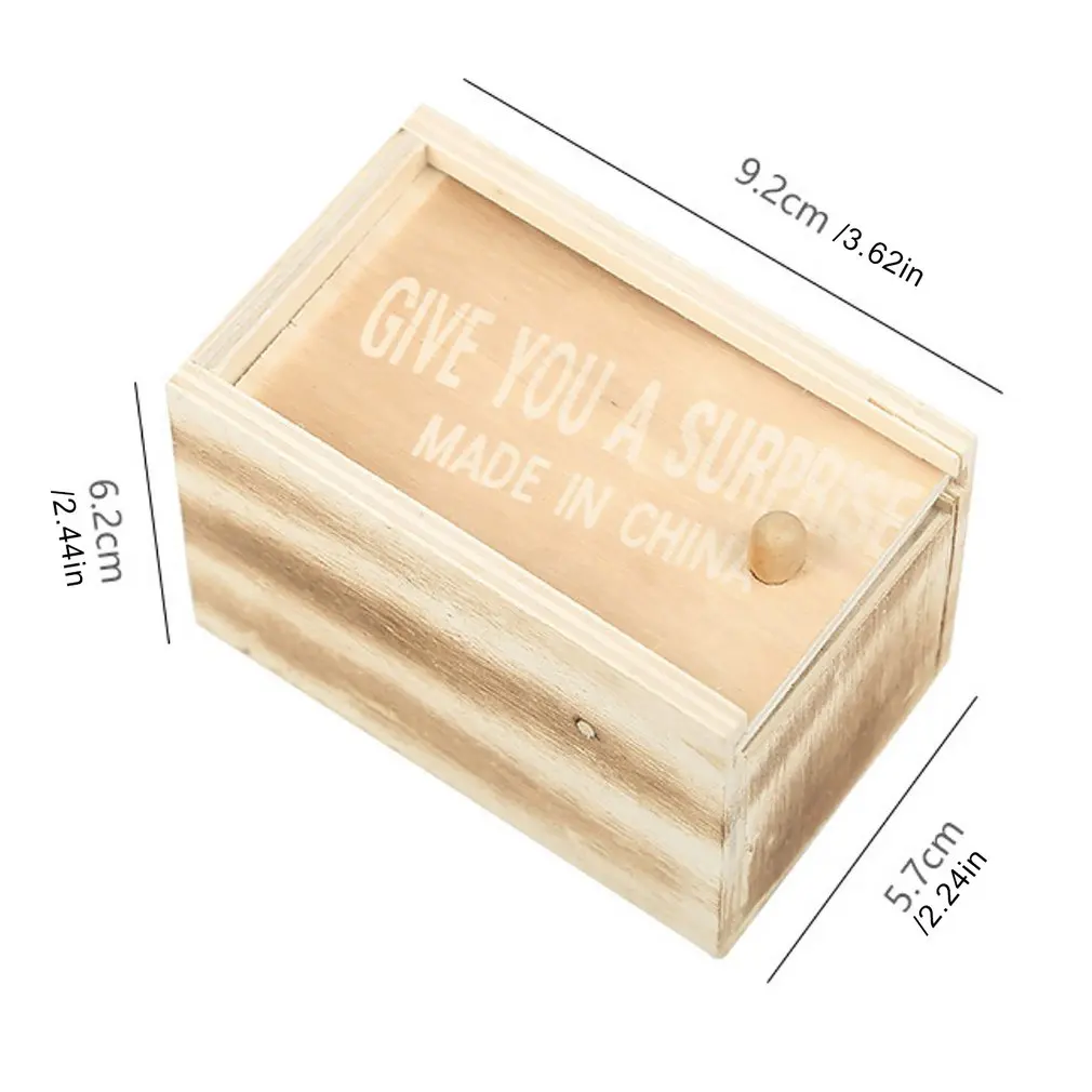 

April Fool's Day gift Wooden Prank Trick Practical Joke Home Office Scare Toy Box Gag Spider Mouse Kids Funny Gift