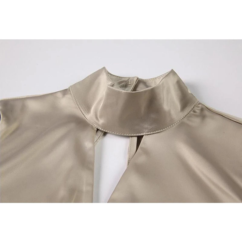 Атласная Винтаж вечерние Клубные Блузы кроп Для женщин сексуальные рубашки