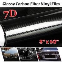 1p 20cm152cm high gloss black 7d glossy carbon fiber vinyl film car wrap stickers auto decal paper auto accessories car styling