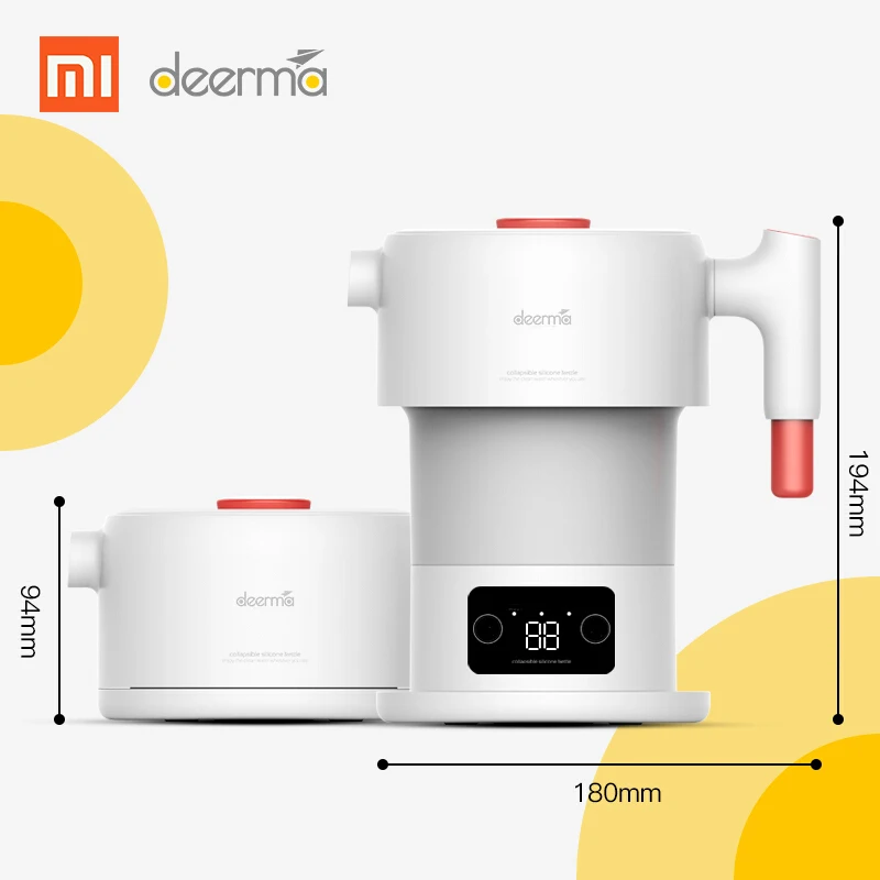 Xiaomi Deerma 0.6L складной электрический чайник автоматическая защита от отключения