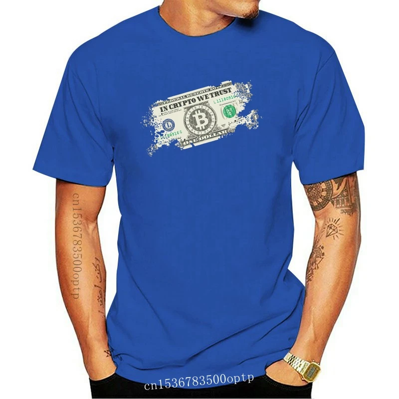 

New Tee Shirt In Crypto We Trust Bitcoin Us Dollars Vintage Cryptocurrency Relaxed Short Sleeved Tshirs Adult T Shirts Men Big S