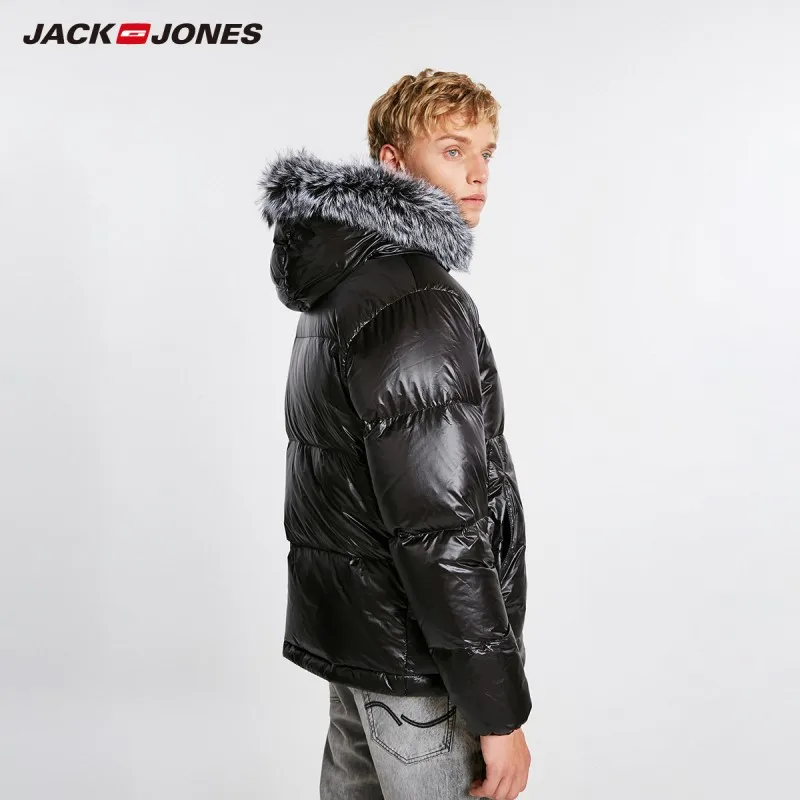 JackJones мужской зимний пуховик с капюшоном и воротником из лисьего меха 218412521 |