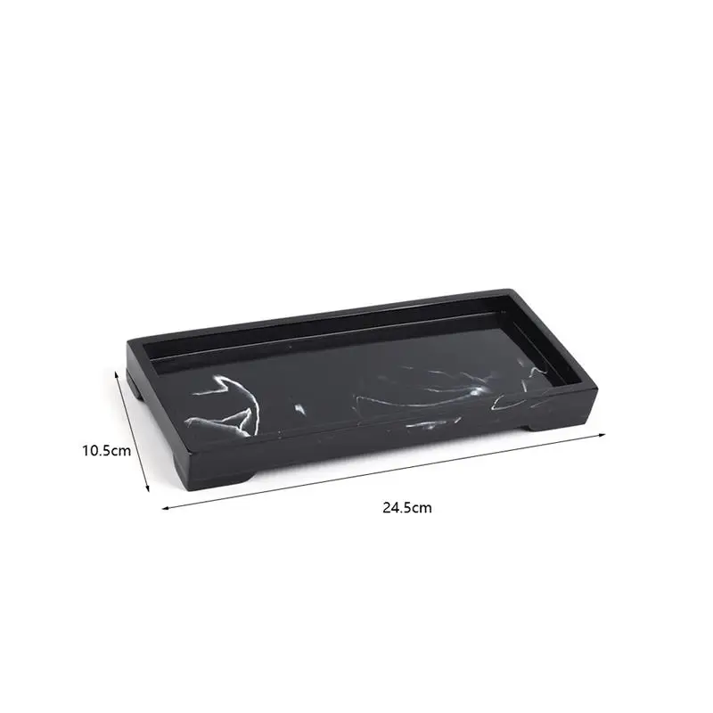 

Vanity Tray Resin Storage Tray Bathroom Marble Texture Tray Dish Jewelry Cosmetic Organizer for Perfume Soap Small Plant Home