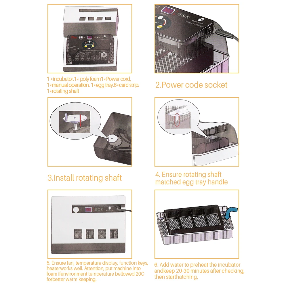 

Chicken Incubator Fully Automatic Chicken Egg Incubators 4-35 Eggs Chicken Automatic Temperature Control Incubator Bird Brooder